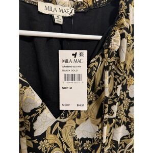 Mila Mae Dress Black Gold Size Medium